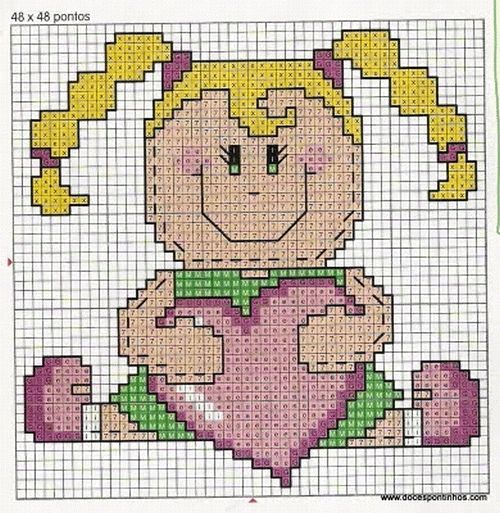 Grafico Ponto Cruz Infantil Feminino Ponto cruz infantil feminino - Artesanato Passo a Passo!