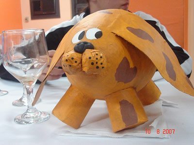 Artesanato com bexiga e jornal passo a passo Cachorrinho de Papelão 3 Artesanato com bexiga e jornal passo a passo