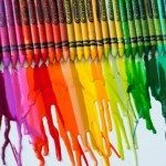Artesanato com giz de cera derretido