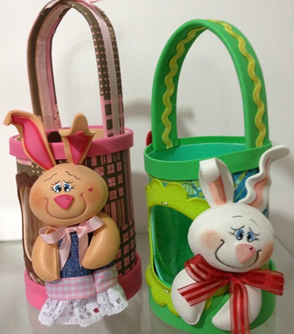 Esta canasta de Pascua amistoso con botella de plástico decorado es siempre muy éxito donde quiera que aparezca (Foto: hak.com.br) 
