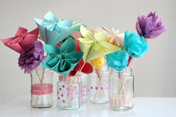 Buqu u00ea com Flores de Origami Passo a Passo Artesanato Artesanato Simples E Facil ~ Buqu u00ea com Flores de Origami Passo a Passo Artesanato