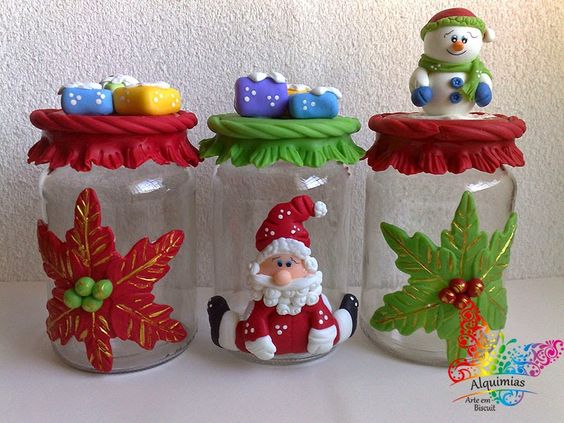 Potes de Natal em Biscuit, 20 Fotos Artesanato Passo a Passo! Aparador Barba Whal ~ Potes de Natal em Biscuit, 20 Fotos Artesanato Passo a Passo!