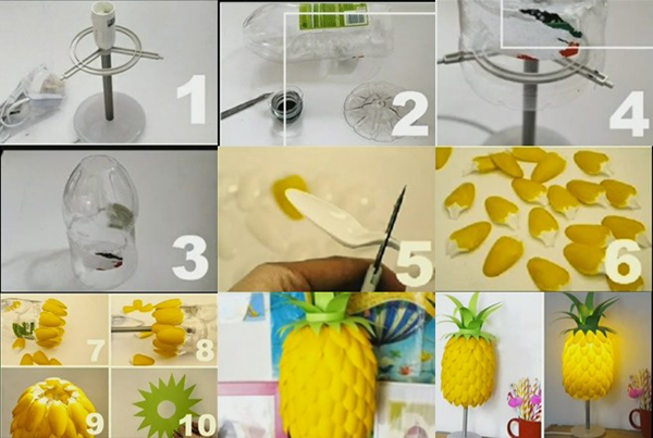 abajur com material reciclável abajur com material reciclável