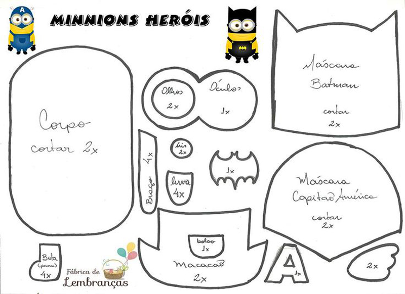 molde Minions heróis molde Minions heróis