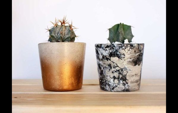vaso de concreto com pintura vaso de concreto com pintura