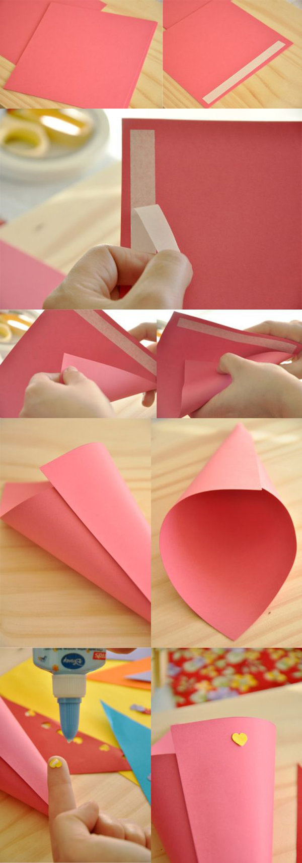 cone em papel rosa cone em papel rosa