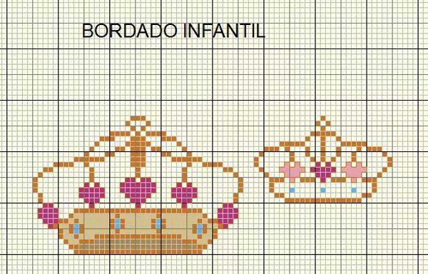 Coroa de ponto cruz com varias cores Coroa de ponto cruz com varias cores