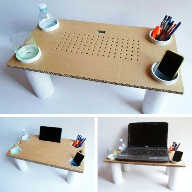 mesa com papelão notebook mesa com papelão notebook