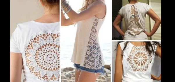 customização de camisetas com croche