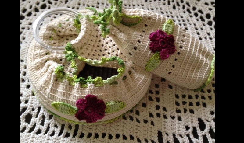 porta prato de croche com folha porta prato de croche com folha