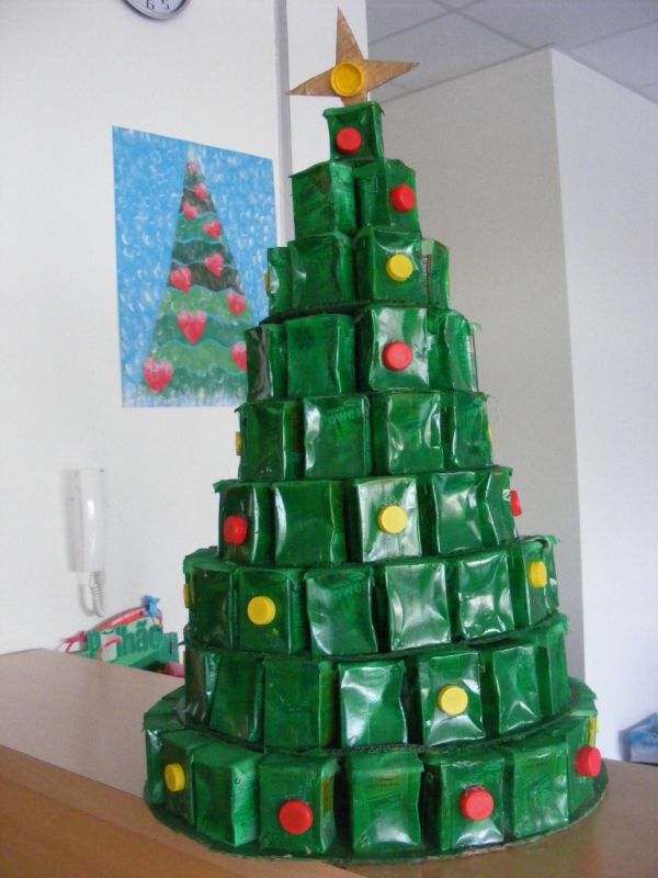 Árvore De Natal Com Caixa De Leite 25 Fotos Artesanato Passo A Passo