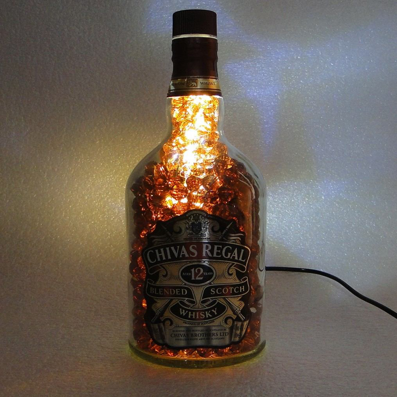 luminaria de garrafa de vidro whisky luminaria de garrafa de vidro whisky