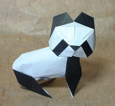 panda dobradura panda origami