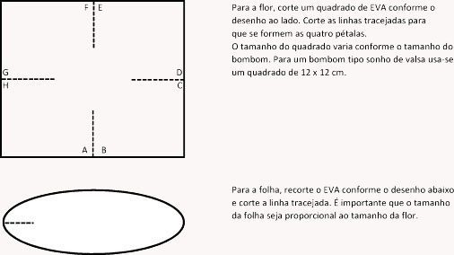 Flores em EVA Molde Porta bombom em EVA passo a passo com molde