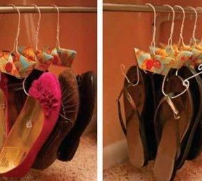 Este simpático e ultraprático cabide para sapatos é muito fácil e rápido de ser feito (Foto: Divulgação) 