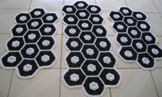 Tapete de coruja preto e branco