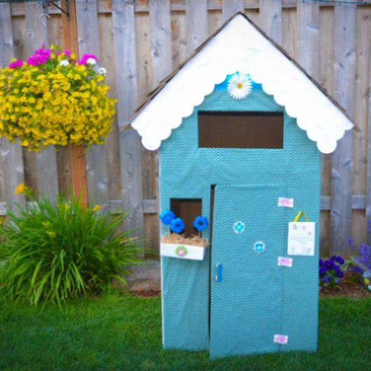 Esta casa infantil de papelão vai deixar a sua menina muito feliz (Foto: kixcereal.com)