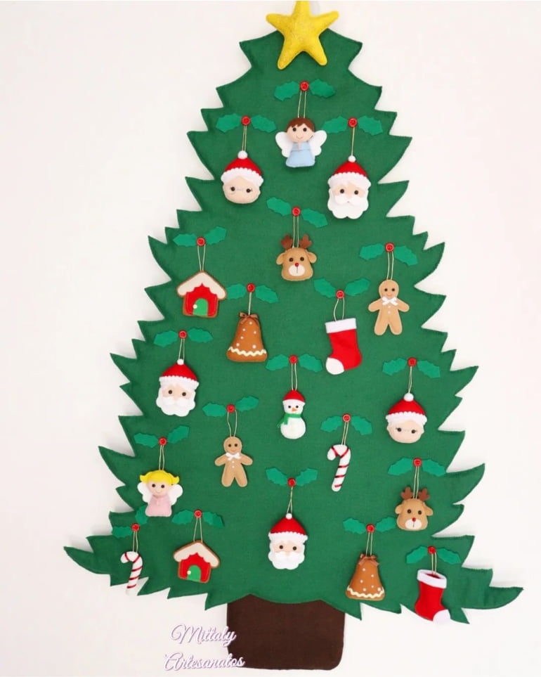 decoração de árvore de natal de feltro
