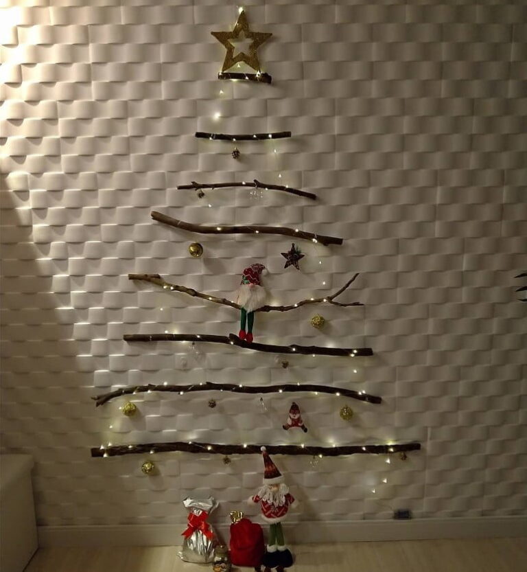 Árvore de Natal na parede: como fazer, tutoriais fáceis e ideias ...