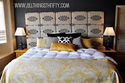 Esta cabeceira de tecido para cama box pode ter o estilo que você quiser (Foto: allthingsthrifty.com) 