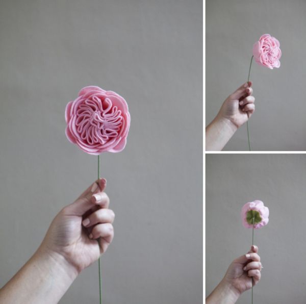 Estas rosas de feltro podem virar um arranjo lindo para deixar sua casa mais aconchegante (Foto: somethingturquoise.com) 