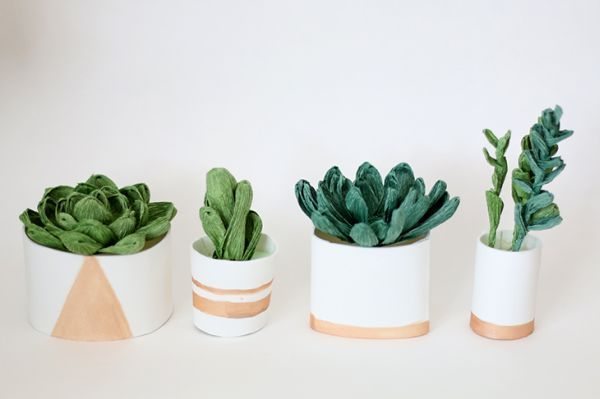 Plantinhas de papel crepom são lindas e fáceis de serem conseguidas (Foto: ashandcrafts.com)