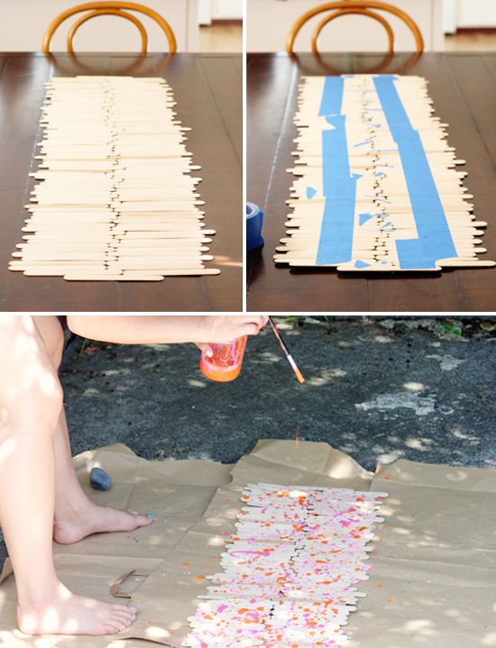 Passo a Passo de Caminho de Mesa com Palito de Picolé Passo a Passo de Caminho de Mesa com Palito de Picolé