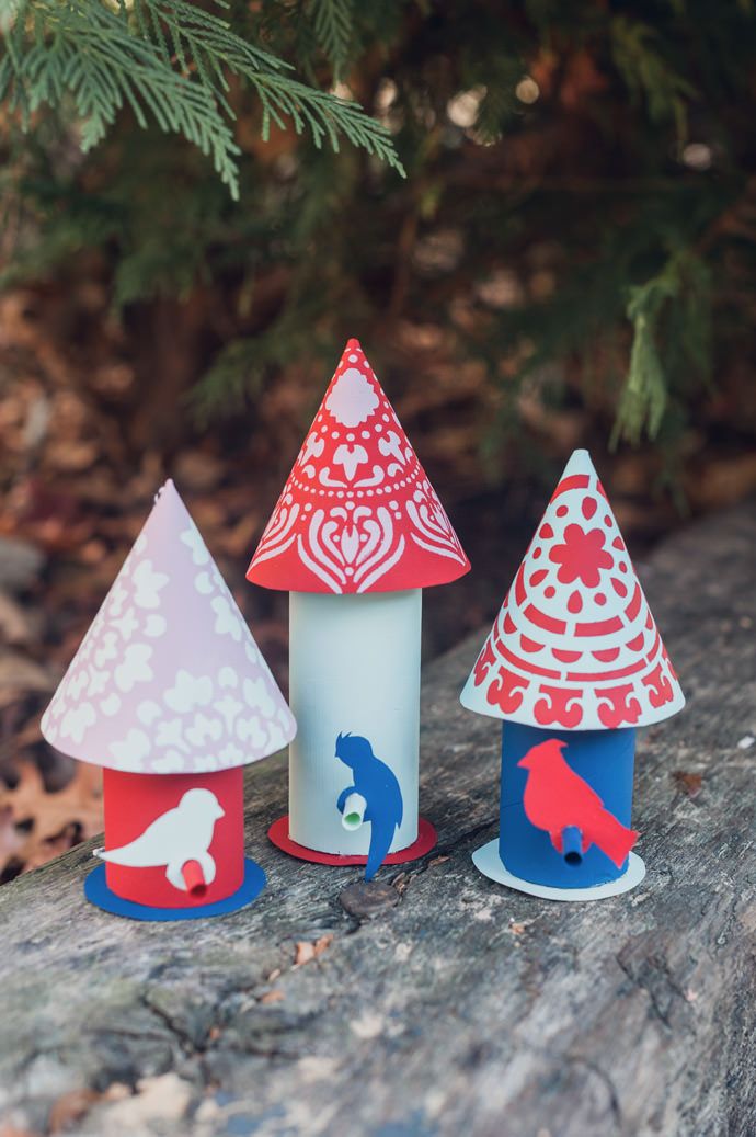 Passo a Passo de Casinha de Pássaro de Rolo de Papel Passo a Passo de Casinha de Pássaro de Rolo de Papel