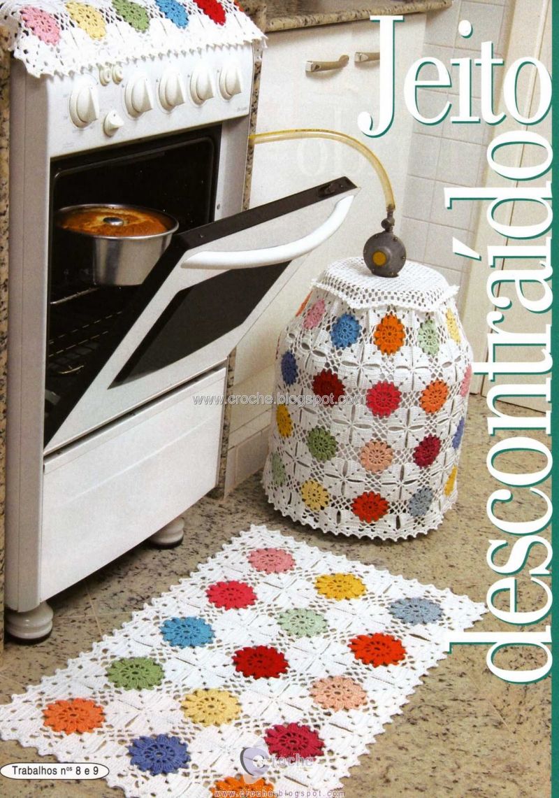 Jogo de Cozinha de Croch u00ea 70 fotos, passo a passo completo, flores, gráficos Artesanato Passo Adesivo Olhinhos Fechados ~ Jogo de Cozinha de Croch u00ea 70 fotos, passo a passo completo, flores, gráficos Artesanato Passo