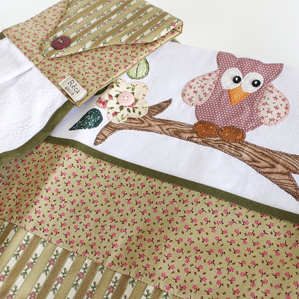 Pano de prato corujinha Patchwork