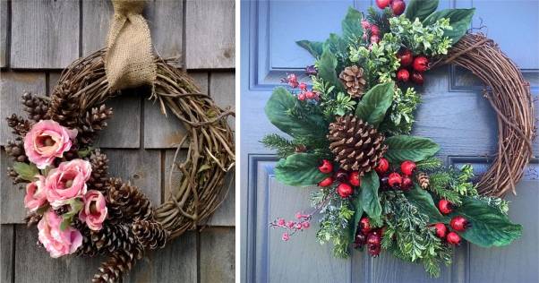 20 Guirlandas de Natal feitas com pinhas para decorar a casa - Artesanato  Passo a Passo!