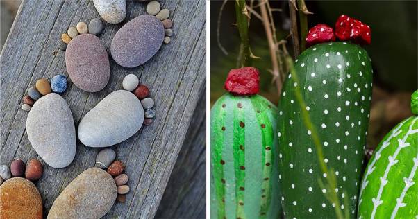 pedras decoradas para jardim