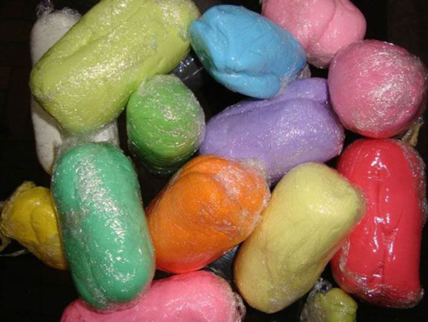 massa de biscuit colorida