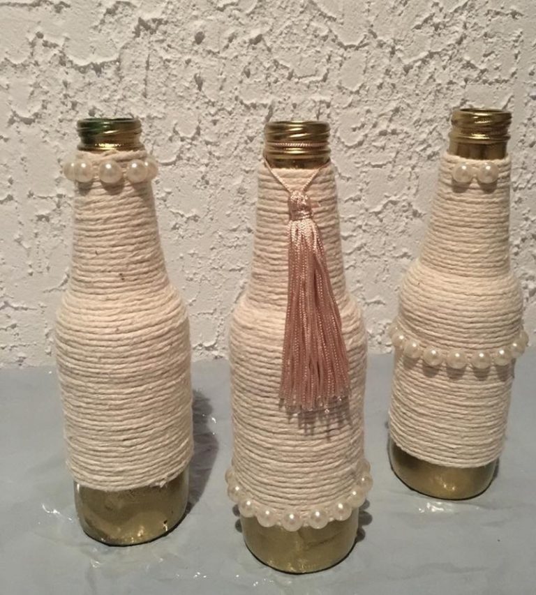 Artesanato com Garrafa de Vidro e Barbante - Artesanato Passo a Passo!