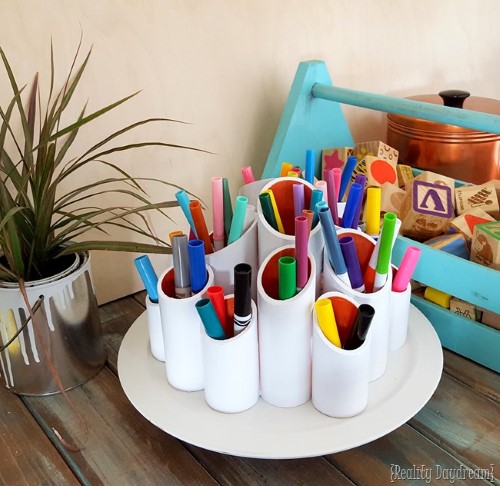 ideia de artesanato com cano de pvc