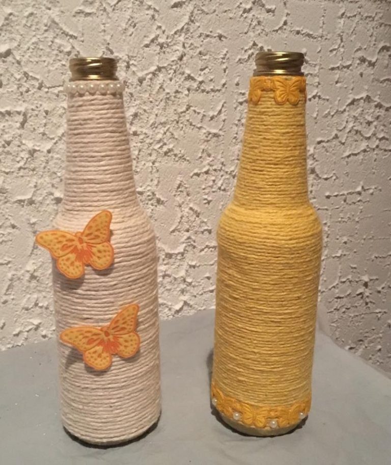 Artesanato com Garrafa de Vidro e Barbante - Artesanato Passo a Passo!