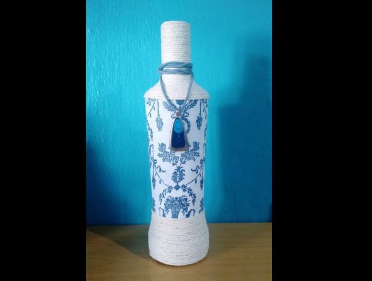 Artesanato com Garrafa de Vidro e Barbante - Artesanato Passo a Passo!