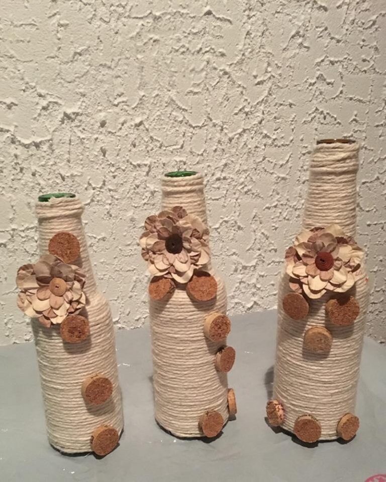 Artesanato com Garrafa de Vidro e Barbante - Artesanato Passo a Passo!