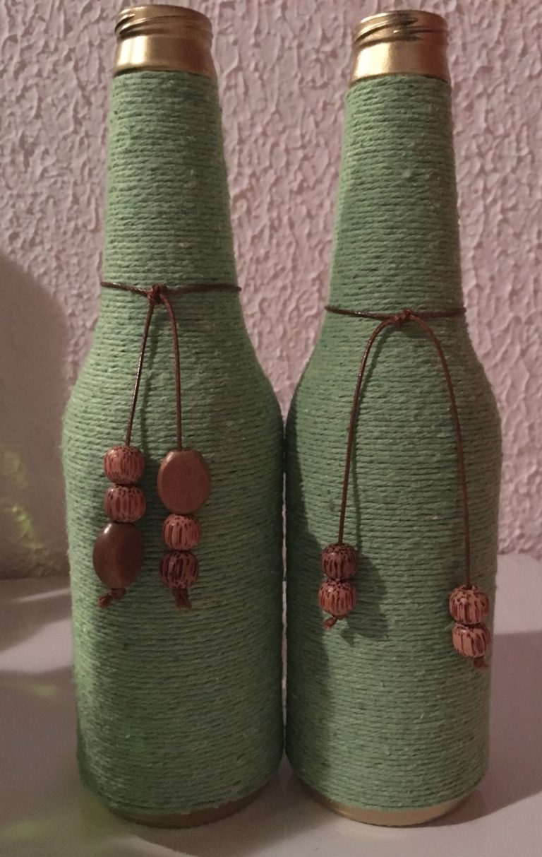 Artesanato com Garrafa de Vidro e Barbante - Artesanato Passo a Passo!