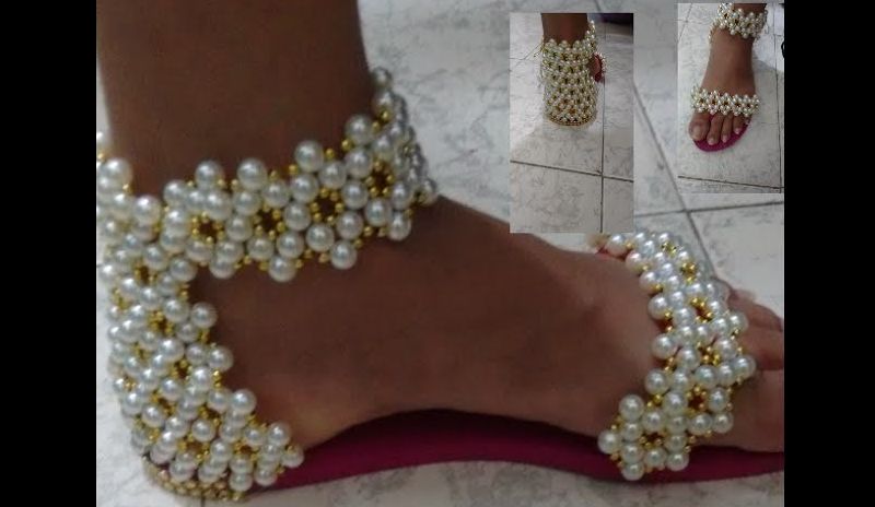 sandalias decoradas com perola