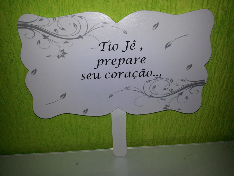 placa para casamento com cabo