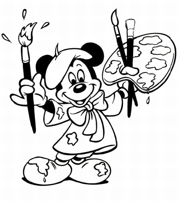 molde do Mickey Mouse pintor