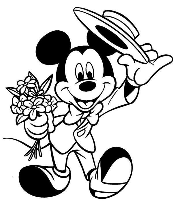 molde do Mickey Mouse com flores