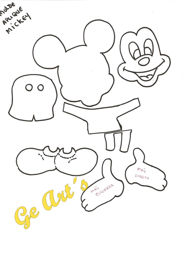 molde do Mickey Mouse corpo