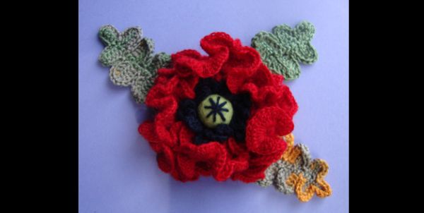 flor de croche com botão