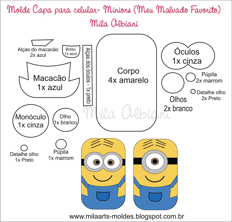 molde Minions capa celular