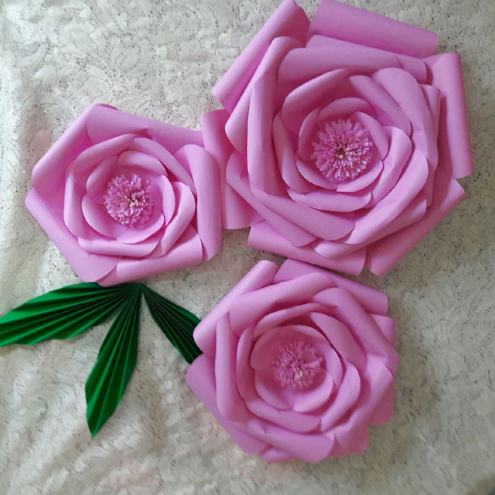 rosas de papel pink