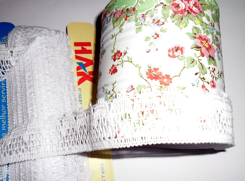 lata de leite decorada com renda lata de leite decorada com renda