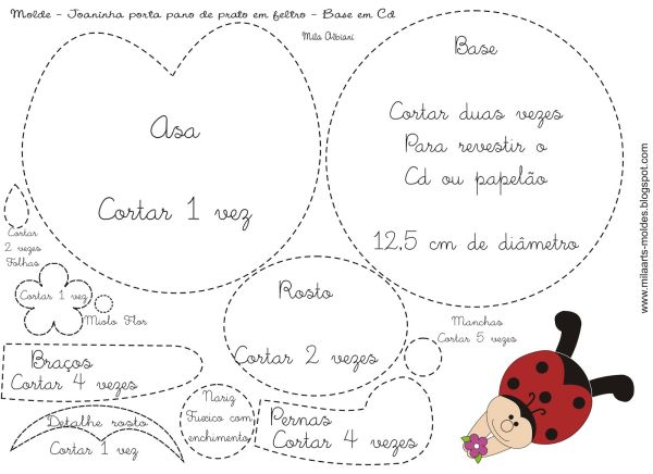 Molde De Joaninha Em Eva 24 Ideias Para Imprimir Artesanato Passo A