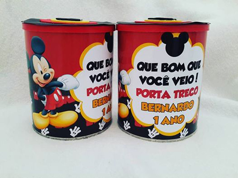 lata de leite decorada com figura lata de leite decorada com figura